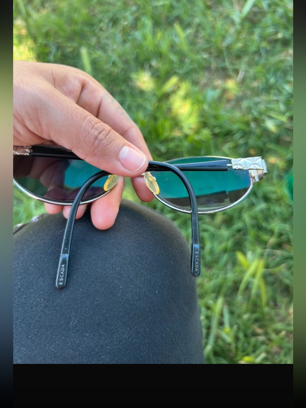 Escada Black Frame Sunglasses with Teal/black Lenses